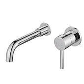 cheap Wall Mount-Wall Mounted Bathroom Faucet,Brass Electroplated Widespread Single Handle One Hole Rotatable Bathroom Sink Faucet with Hot and Cold Switch