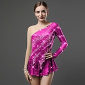 tanie Suknie do łyżwiarstwa figurowego-Sukienka łyżwiarska Damskie Dla dziewczynek Bruslení Sukienka Jasnożółty Perłowo-różowy Czarny Niejednolita całość Siateczka Spandeks Wysoka elastyczność Szkolenie Zawody Odzież łyżwiarska Ręcznie