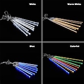 economico Plug in elettrico-3 pack luci della stringa della pioggia della pioggia di meteore all&#039;aperto 50cm 100-240v 24 tubi luci della stringa del led impermeabili per la decorazione della festa nuziale di natale per gli alberi di natale decorazione di halloween matrimonio di fest