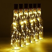 voordelige Batterij String Lights-1/2/6/10st led wijnfles lichtsnoer 2m 20leds met kurk warm wit wit multi kleur rood blauw waterdicht lichtsnoer kerst bruiloft decoratie batterijen