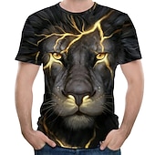  Bărbați Grafic Animal Leu Tricou Tricouri Tricouri amuzante Manșon scurt Tricou Tipărire 3D Stil Nautic Cămașă Șic Stradă Exagerat Zilnic Casual Concediu Negru Roșu-aprins Mov Vară Îmbrăcăminte