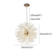 cheap Globe Design-12-Lights Modern Electroplated Globe Chandeliers Firework Led Nordic Style Pendant Lights Living Room Dining Room G9 Bulb Base