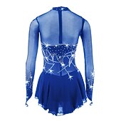 olcso Műkorcsolya ruhák-Kűrruha Női Lány Klizanje na ledu Ruhák Felszerelések Yan rózsaszín Ibolya Fekete Spandex Nagy rugalmasságú Verseny Kűrruhák Kézzel készített Virágos / Botanikus Hosszú ujj Jégkorcsolyázás