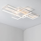 ieftine Lumini Reglabile-Plafoniera led cu 3 lumini de 105 cm aluminiu cu model geometric lumina liniara cu incasare stil modern finisaje vopsite reglabile lumini pentru sufragerie birou reglabile doar cu telecomanda