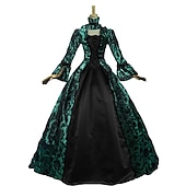 preiswerte Kleider-Rokoko Viktorianisch Cocktailkleid Lange Länge Kleid Partykostüm Maskerade Übergröße Normal Gedicht Übergrössen Ballkleid Kostüm Damen königlich Party Abschlussball Karneval von Venedig Kleid