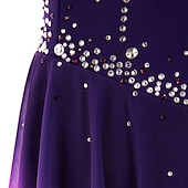 halpa Taitoluistelupuvut-Taitoluistelupuku Naisten Tyttöjen Luistimet Hameet Tumma harmaa Violetti Purppura Silmukka Spandex Erittäin elastinen Kouluts Harjoittelu Kilpailu Luisteluasu Käsintehty Klassinen Kristalli / Strassi