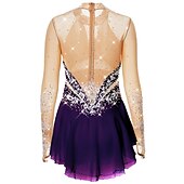 levne Šaty na krasobruslení-Šaty na bruslení Dámské Dívčí Buz Pateni Šaty Úbory Černá Bílá Žlutá Spandex Vysoká pružnost Soutěž Bruslařské oblečení Ručně vyrobeno Embosovaný Módní Dlouhý rukáv Bruslení Zimní sporty Krasobruslení
