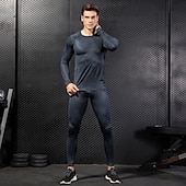 cheap Men&#039;s Active Tees &amp; Tanks-Men&#039;s Compression Shirt Running Shirt Long Sleeve Tee Tshirt Athletic Spandex Quick Dry Breathability Lightweight Stretchy Fitness Gym Workout Running Sportswear Activewear Snakeskin White Red Blue
