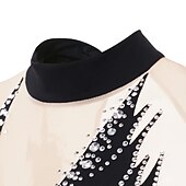 voordelige Schaatsjurken-Kunstschaatsjurk Dames Voor meisjes Schaatsen Jurken Outfits Zwart Geel Donker paars Open achterkant Netstof Spandex Hoge Elasticiteit Professioneel Wedstrijd Kunstschaatskleding Kristal / Bergkristal