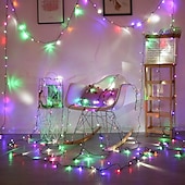 cheap Plug String Lights-LED String Lights 20m 66ft 200LED String Lights Warm White White Blue Waterproof Creative Cuttable Night Light Garden Yard Decoration Lamp for Christmas Tree Room Home Decoration
