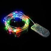 economico Striscie luci a batteria-2 m led luci stringa fata 100 pz 20 led luci filo di rame multi colore per la decorazione del regalo della camera da letto del partito di festa di nozze