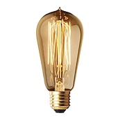 economico Lampadine a incandescenza-1pc lampadine edison st58 40w lampadine a incandescenza a filamento di tungsteno antico vintage e26 / e27 lampadine base per illuminazione decorativa a sospensione vetro ambra 220v