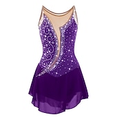 billige Figur skating kjoler-Kjole til kunstløp Dame Jente Skøyteløp Kjoler Hvit Gul Rosa Asymetrisk kant Netting Spandex Høy Elastisitet Trening Profesjonell Konkurranse Skøyteklær Anatomisk design Klassisk Krystall / Rhinstein