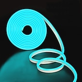abordables Lampes néon led-5m 16.4ft néon led bande lumière flexible corde lumière étanche blanc chaud rouge jaune bleu vert bricolage fête en plein air rétro-éclairage décor dc 12v