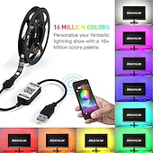 abordables Contrôle WiFi et musique-led bande lumières app musique synchronisation contrôle ensemble 5 v usb 5050 smd rgb bluetooth tv rétro-éclairage étanche