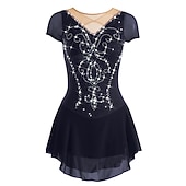 cheap Figure Skating Dresses-Figure Skating Dress Women's Girls' Ice Skating Dress Outfits White Purple Red Mesh Spandex High Elasticity Training Leisure Sports Practice Skating Wear Anatomic Design Handmade Patchwork Classic