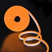 abordables Lampes néon led-5m 16.4ft néon led bande lumière flexible corde lumière étanche blanc chaud rouge jaune bleu vert bricolage fête en plein air rétro-éclairage décor dc 12v