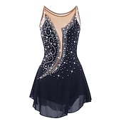 billige Figur skating kjoler-Kjole til kunstløp Dame Jente Skøyteløp Kjoler Hvit Gul Rosa Asymetrisk kant Netting Spandex Høy Elastisitet Trening Profesjonell Konkurranse Skøyteklær Anatomisk design Klassisk Krystall / Rhinstein