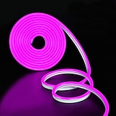 abordables Lampes néon led-5m 16.4ft néon led bande lumière flexible corde lumière étanche blanc chaud rouge jaune bleu vert bricolage fête en plein air rétro-éclairage décor dc 12v