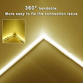 abordables Lampes néon led-Guirlande lumineuse LED en néon 5 m 16,4 pi, 12 V, flexible, étanche IP65, en silicone, idéale pour la chambre, la cuisine, la décoration intérieure/extérieure (adaptateur secteur non inclus)