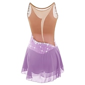 billige Figur skating kjoler-Kjole til kunstløp Dame Jente Skøyteløp Kjoler Hvit Gul Rosa Asymetrisk kant Netting Spandex Høy Elastisitet Trening Profesjonell Konkurranse Skøyteklær Anatomisk design Klassisk Krystall / Rhinstein
