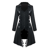 ieftine Îmbrăcăminte exterioară-Retro / vintage Punk și gotic Medieval Geacă Mascaradă Σμόκιν Vampiri Doctorul ciumei Dantelă Costume de fancy Pentru femei Steampunk Halloween Carnaval Mascaradă Petrecere Halloween Adulți Geacă
