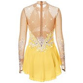 levne Šaty na krasobruslení-Šaty na bruslení Dámské Dívčí Buz Pateni Šaty Úbory Černá Bílá Žlutá Spandex Vysoká pružnost Soutěž Bruslařské oblečení Ručně vyrobeno Embosovaný Módní Dlouhý rukáv Bruslení Zimní sporty Krasobruslení