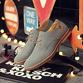 abordables Semi-formel-chaussures oxford en daim bleu marine pour hommes – chaussures habillées décontractées à lacets pour les mariages, les affaires et le quotidien