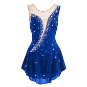 voordelige Schaatsjurken-Kunstschaatsjurk Dames Voor meisjes Schaatsen Jurken Wit / Wit Geel en geel Donker paars Asymetrische zoom Netstof Spandex Hoge Elasticiteit Wedstrijd Kunstschaatskleding Kristal / Bergkristal