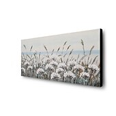 preiswerte Blumen-/Botanische Gemälde-Hang-Ölgemälde Handgemalte Horizontal Abstrakt Landschaft Blumenmuster / Botanisch Modern Fügen Innenrahmen / Gestreckte Leinwand