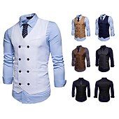 ieftine Costume pentru bărbați din anii 1920-Elegant Epocă klasické Mascaradă Γιλέκο Vestă Domn Kingsman Nași de Căsătorie Imprimare Costume de fancy Bărbați Halloween Carnaval Mascaradă Nuntă Invitat la nunta Evenimente / Petrecere Adulți Vestă