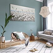 preiswerte Blumen-/Botanische Gemälde-Hang-Ölgemälde Handgemalte Horizontal Abstrakt Landschaft Blumenmuster / Botanisch Modern Fügen Innenrahmen / Gestreckte Leinwand