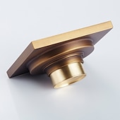 preiswerte Abflüsse-Badezimmer-Bodenablauf aus Messing, 10 cm, kunstgeschnitztes Blumenmuster, quadratischer Duschwannenablauf, Siebabdeckung, Rostablauf mit abnehmbarer Abdeckung für das Hotelhaus