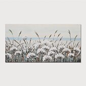 preiswerte Blumen-/Botanische Gemälde-Hang-Ölgemälde Handgemalte Horizontal Abstrakt Landschaft Blumenmuster / Botanisch Modern Fügen Innenrahmen / Gestreckte Leinwand