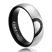 preiswerte Herrenschmuck &amp; Halsketten &amp; Ringe-Herren Damen 2St Manschettenknöpfe Eheringe Bandring Verlobungsring Hochzeit Party zweifarbig damas Einfach Silber
