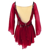 abordables Robes de Patinage Artistique-Robe de Patinage Artistique Femme Fille Patinage Robes Tenue Rose clair Blanc / Blanc Jaune et jaune Dos ouvert Spandex Micro-élastique Entraînement Tenue de Patinage Fait à la main Classique Cristal