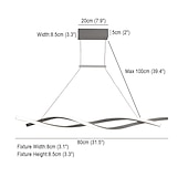 cheap Chandeliers-2-Light 80 cm Line Design Chandelier Aluminum Linear Painted Finishes Modern Simple LED 110-120V 220-240V