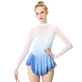 cheap Figure Skating Dresses-Figure Skating Dress Women's Girls' Ice Skating Dress Outfits Yan pink Golden yellow Violet Halo Dyeing Spandex Stretch Yarn Lace High Elasticity Professional Competition Skating Wear Handmade Fashion