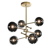 billige Globedesign-anheng lys glass globe design moderne nordisk stil 6-lys lysekrone malte overflater galvanisert metall 220v 110v varm hvit kald hvit