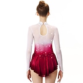 cheap Figure Skating Dresses-Figure Skating Dress Women's Girls' Ice Skating Dress Outfits Yan pink Golden yellow Violet Halo Dyeing Spandex Stretch Yarn Lace High Elasticity Professional Competition Skating Wear Handmade Fashion