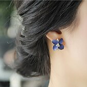 abordables Boucles d&#039;oreilles-1 paire Boucles d&#039;oreille Clou For Femme Soirée Casual du quotidien Strass Plaqué or Floral Fleur Camélia