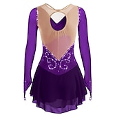 Недорогие Платья для фигурного катания-Платье для фигурного катания Жен. Девочки Катание на коньках Платья Белый Черный Красный Открытая спина Сетка Спандекс Эластичность Учебный Соревнование Одежда для фигурного катания Ручная работа