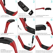 رخيصةأون عصابات ساعات Garmin-حزام إلى جارمين vivosmart HR+ / Approach X10 / X40 سيليكون إستبدال حزام مطاط قابل للتعديل متنفس عصابة الرياضة معصمه