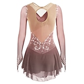 Недорогие Платья для фигурного катания-Платье для фигурного катания Жен. Девочки Катание на коньках Платья Белый Черный Красный Открытая спина Сетка Спандекс Эластичность Учебный Соревнование Одежда для фигурного катания Ручная работа