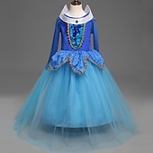 abordables Disfraces de niñas-Semana del Libro 2026 Reina de las nieves Cenicienta Princesa Aurora Vestidos Vestido de niña de las flores Enagua de línea A vestido de vacaciones for Chica Niños Navidad Mascarada Semana del Libro