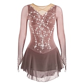 Недорогие Платья для фигурного катания-Платье для фигурного катания Жен. Девочки Катание на коньках Платья Белый Черный Красный Открытая спина Сетка Спандекс Эластичность Учебный Соревнование Одежда для фигурного катания Ручная работа