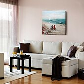 abordables Peintures paysages-Peinture à l&#039;huile Hang-peint Peint à la main Carré Paysage Moderne Toile étirée / Toile tendue