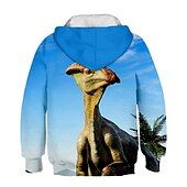 cheap Boy&#039;s 3D Animals-Kids Boys Girls Hoodie Pullover Cat Dinosaur Animal 3D Print Long Sleeve Kid Top Casual 2-12 Years Winter White Red Blue