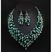 preiswerte Schmucksets-Brautschmuck-Sets 1 Set Kristall Strass Aleación 1 Halskette Ohrringe Damen Erklärung Mehrfarbig Niedlich Schick Birne Unregelmässig Schmuck-Set Für Party Hochzeit
