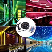 זול אורות רצועת USB-0.5 מ &#039; סרטי תאורת LED גמישים חוטי תאורה 15 נוריות 5050 SMD בקר מרחוק 24Keys 1set RGB + לבן חג מולד לשנה החדשה עמיד במים ניתן לחיתוך יו אס בי 5 V מופעל באמצעות USB